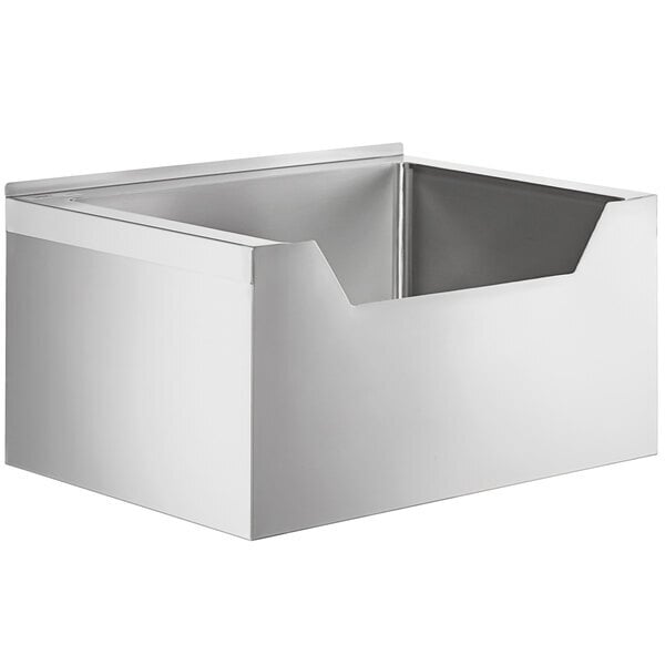 Scratch and Dent Regency 16-Gauge Stainless Steel One Compartment Floor Mop Sink with Notched Front - 28" x 20" x 12" Bowl
