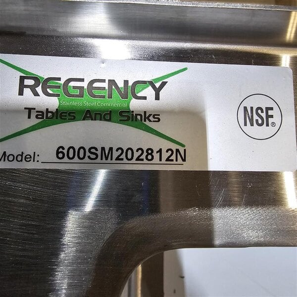 Scratch and Dent Regency 16-Gauge Stainless Steel One Compartment Floor Mop Sink with Notched Front - 28" x 20" x 12" Bowl