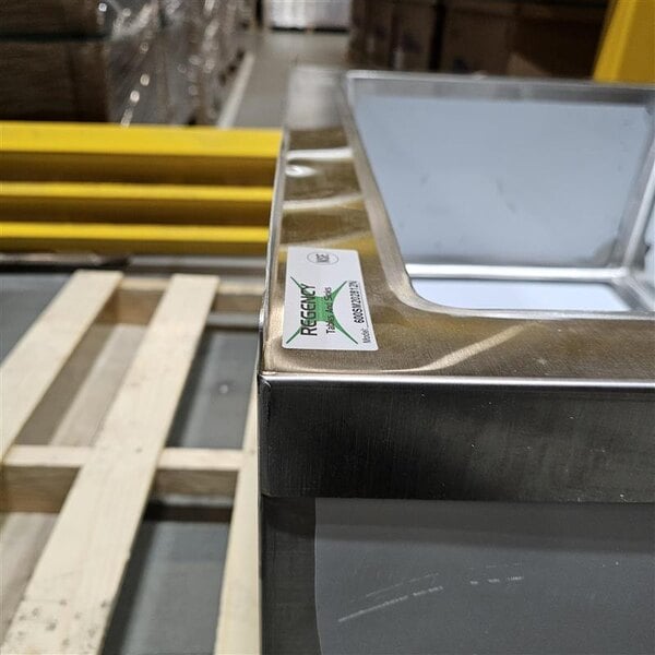 Scratch and Dent Regency 16-Gauge Stainless Steel One Compartment Floor Mop Sink with Notched Front - 28" x 20" x 12" Bowl