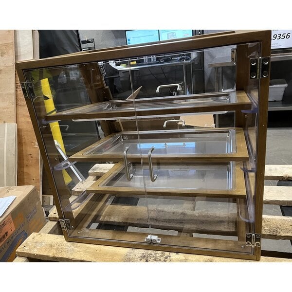 Scratch and Dent Cal-Mil 3432-S-99 Madera Rustic Pine 3 Tier Slanted Self Serve Bakery Case - 21" x 21 1/2" x 21 1/2"