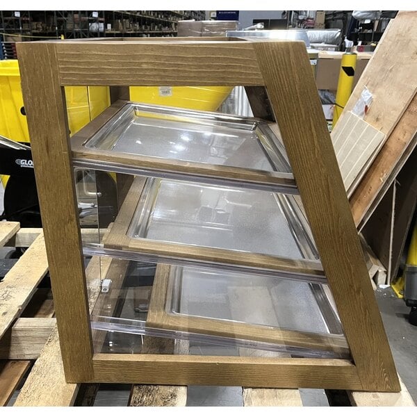 Scratch and Dent Cal-Mil 3432-S-99 Madera Rustic Pine 3 Tier Slanted Self Serve Bakery Case - 21" x 21 1/2" x 21 1/2"
