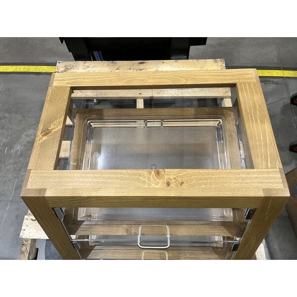 Scratch and Dent Cal-Mil 3432-S-99 Madera Rustic Pine 3 Tier Slanted Self Serve Bakery Case - 21" x 21 1/2" x 21 1/2"