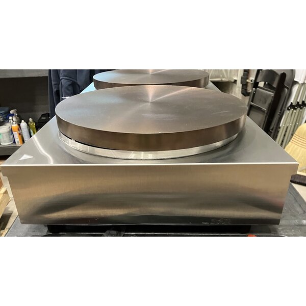Scratch and Dent Krampouz CECIJ4 15 3/4" Dual Electric Cast Iron Crepe Maker - 240V / 3600W