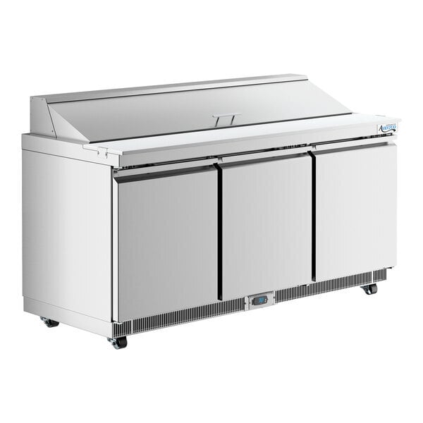 Scratch and Dent Avantco ZPT-71-FB-HC 71" 3 Door Front Breathing Cutting Top Refrigerated Sandwich Prep Table