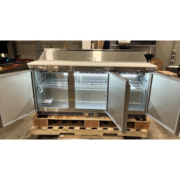 Scratch and Dent Avantco ZPT-71-FB-HC 71" 3 Door Front Breathing Cutting Top Refrigerated Sandwich Prep Table
