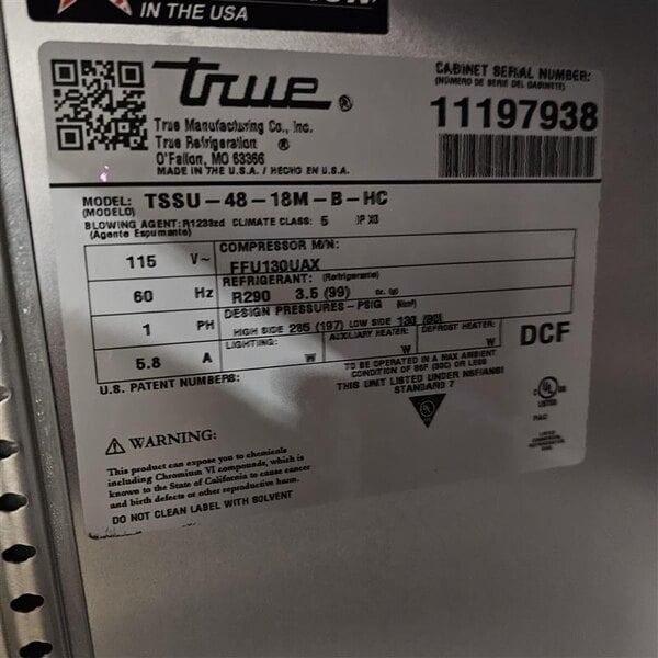Scratch and Dent True TSSU-48-18M-B-HC 48 3/8" 2 Door Mega Top Refrigerated Sandwich Prep Table