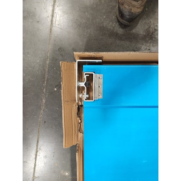 Scratch and Dent Regency Single Aluminum Swinging Traffic Door with 9" x 14" Window - 30" x 84" Door Opening