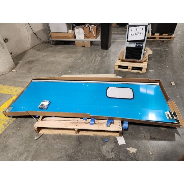 Scratch and Dent Regency Single Aluminum Swinging Traffic Door with 9" x 14" Window - 30" x 84" Door Opening