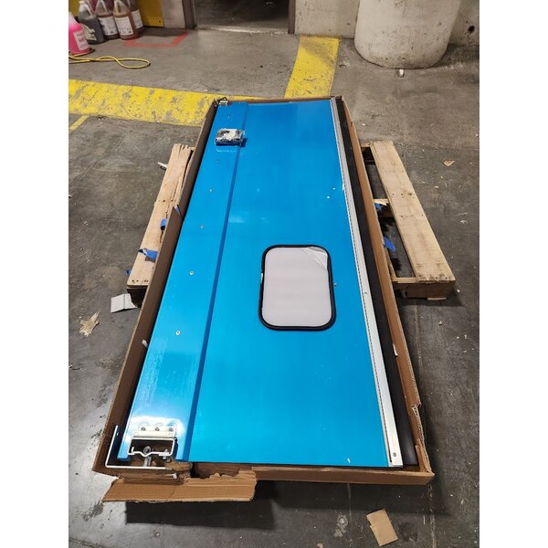 Scratch and Dent Regency Single Aluminum Swinging Traffic Door with 9" x 14" Window - 30" x 84" Door Opening