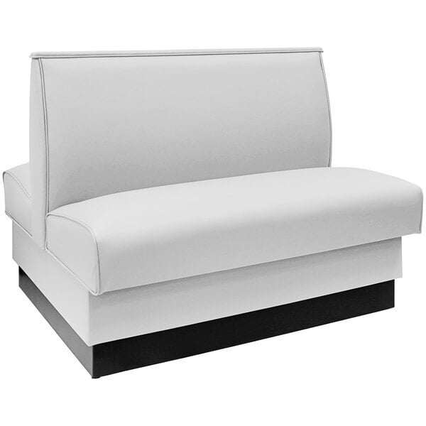 Scratch and Dent American Tables & Seating 45 1/2" Long White Plain Double Back Fully Upholstered Booth - 42" High