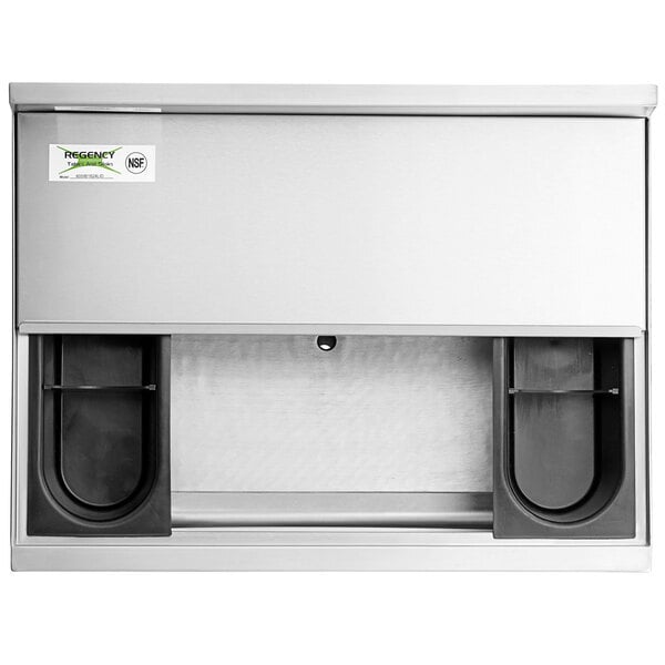 Scratch and Dent Regency 18" x 24" Underbar Ice Bin with 7 Circuit Post-Mix Cold Plate, Sliding Lid, and Bottle Holders - 51 lb.