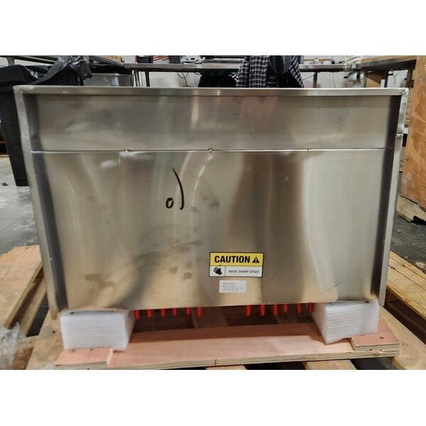 Scratch and Dent Regency 18" x 24" Underbar Ice Bin with 7 Circuit Post-Mix Cold Plate, Sliding Lid, and Bottle Holders - 51 lb.