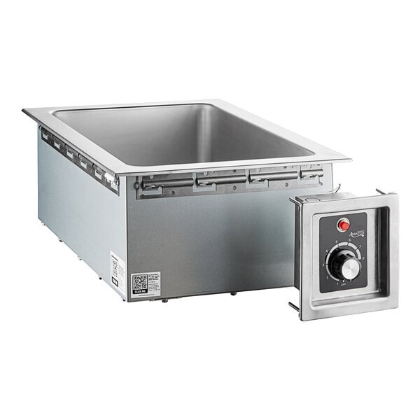 Scratch and Dent Avantco TM-12A Top Mount Drop-In Full Size Hot Food Well with Round Inside Corners and Drain - 120V, 1,500W