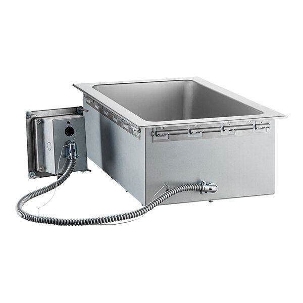 Scratch and Dent Avantco TM-12A Top Mount Drop-In Full Size Hot Food Well with Round Inside Corners and Drain - 120V, 1,500W