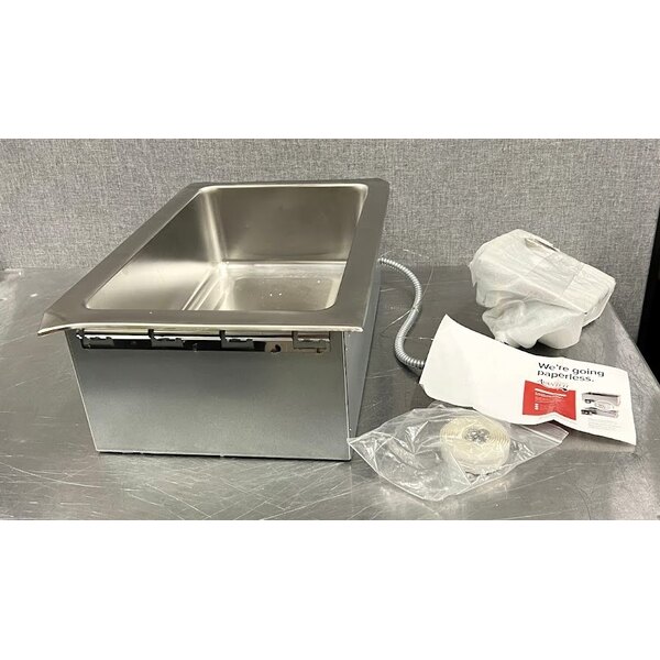 Scratch and Dent Avantco TM-12A Top Mount Drop-In Full Size Hot Food Well with Round Inside Corners and Drain - 120V, 1,500W