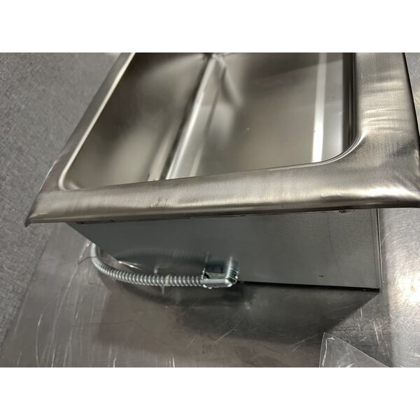 Scratch and Dent Avantco TM-12A Top Mount Drop-In Full Size Hot Food Well with Round Inside Corners and Drain - 120V, 1,500W