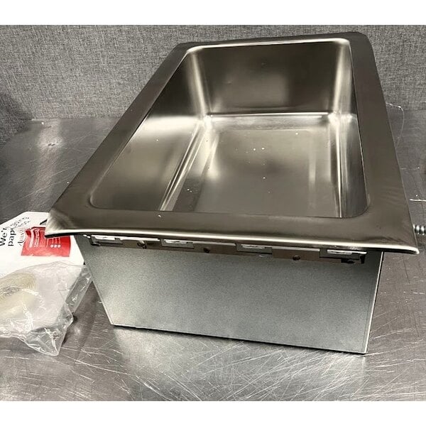 Scratch and Dent Avantco TM-12A Top Mount Drop-In Full Size Hot Food Well with Round Inside Corners and Drain - 120V, 1,500W