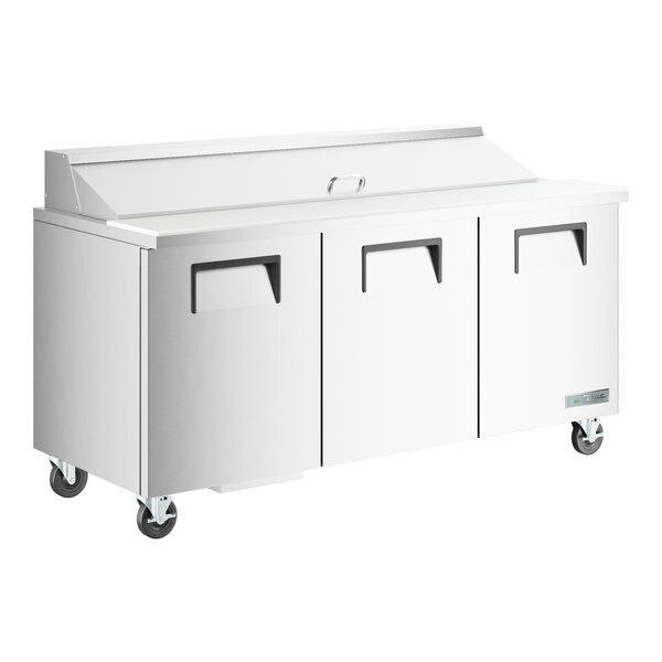 Scratch and Dent True TSSU-72-18-HC 72 3/8" 3 Door Refrigerated Sandwich Prep Table