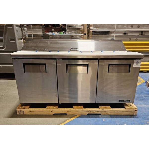 Scratch and Dent True TSSU-72-18-HC 72 3/8" 3 Door Refrigerated Sandwich Prep Table