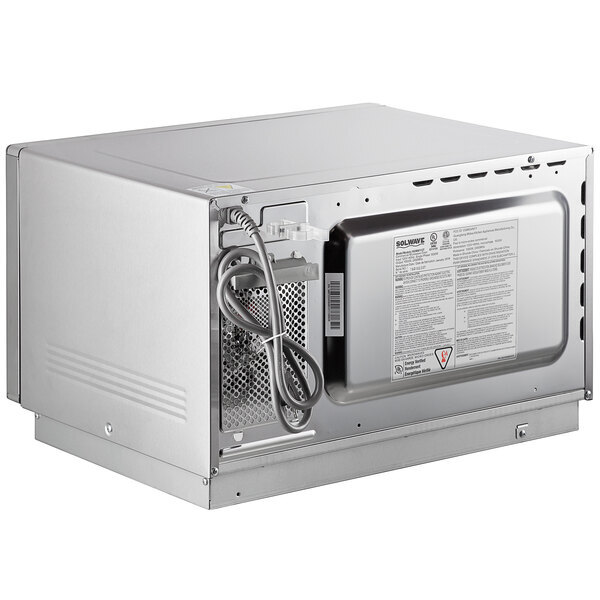 Scratch and Dent Solwave 1000W Stackable Commercial Microwave with Large 1.2 cu. ft. Interior and Push Button Controls - 120V