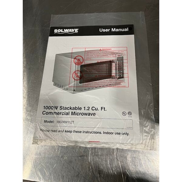 Scratch and Dent Solwave 1000W Stackable Commercial Microwave with Large 1.2 cu. ft. Interior and Push Button Controls - 120V