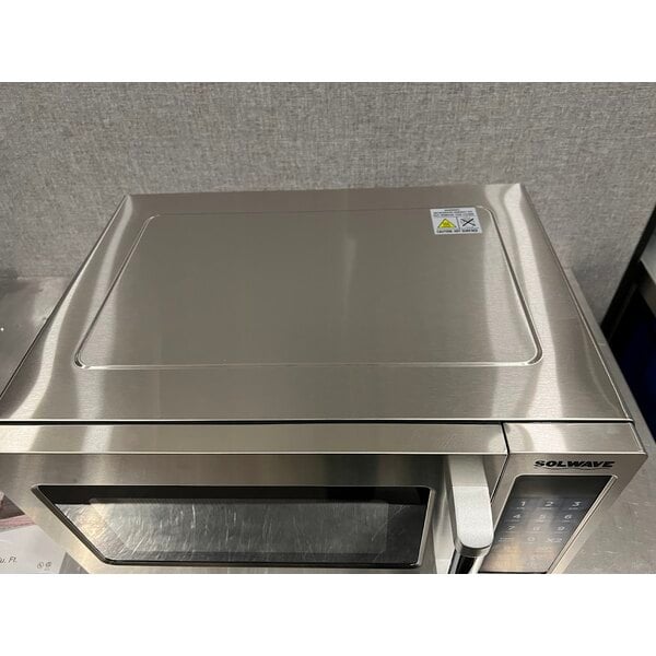 Scratch and Dent Solwave 1000W Stackable Commercial Microwave with Large 1.2 cu. ft. Interior and Push Button Controls - 120V