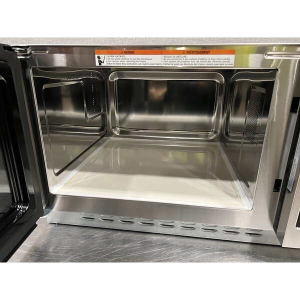 Scratch and Dent Solwave 1000W Stackable Commercial Microwave with Large 1.2 cu. ft. Interior and Push Button Controls - 120V