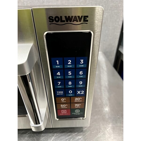 Scratch and Dent Solwave 1000W Stackable Commercial Microwave with Large 1.2 cu. ft. Interior and Push Button Controls - 120V