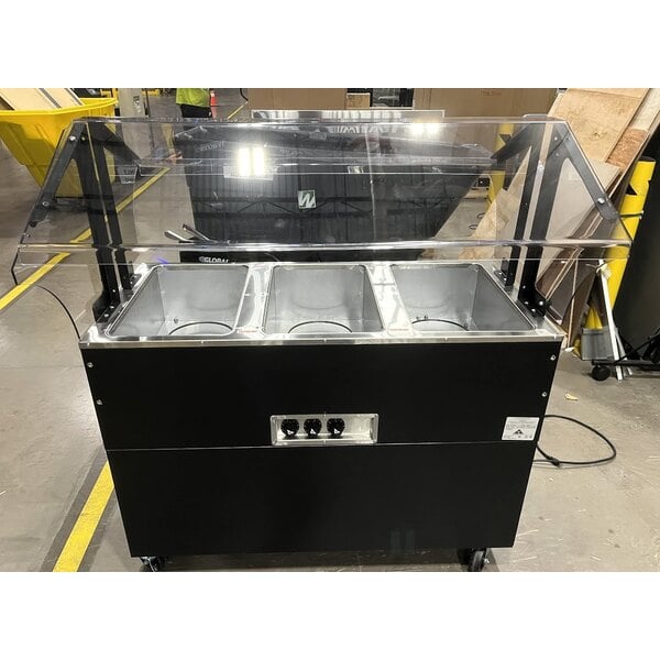 Scratch and Dent Advance Tabco B3-120-B-SB Three Pan Everyday Buffet Hot Food Table with Enclosed Base - Open Well, 120V