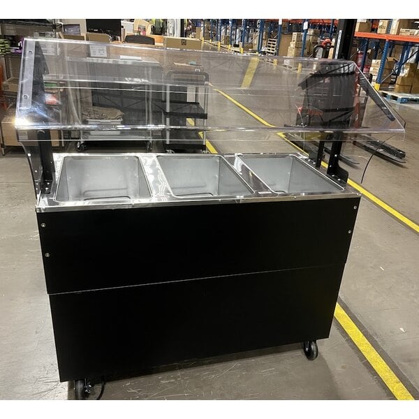 Scratch and Dent Advance Tabco B3-120-B-SB Three Pan Everyday Buffet Hot Food Table with Enclosed Base - Open Well, 120V