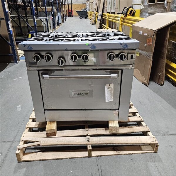 Scratch and Dent Garland G36-6C Natural Gas 6 Burner 36" Range with Convection Oven - 236,000 BTU