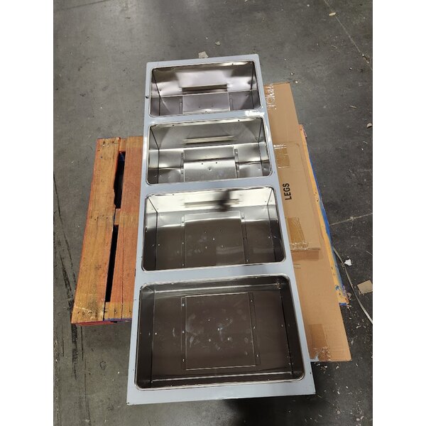 Scratch and Dent ServIt GST-4WE-NG Four Pan Open Well Natural Gas Steam Table with Undershelf - 14,000 BTU