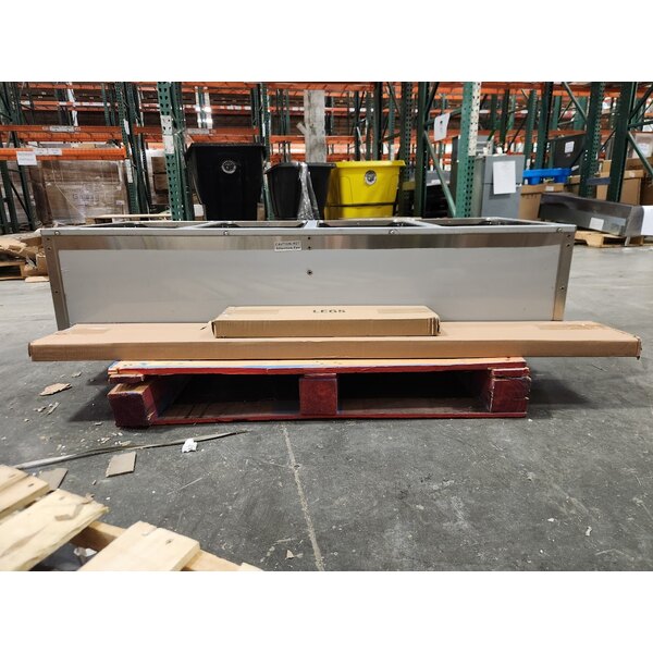 Scratch and Dent ServIt GST-4WE-NG Four Pan Open Well Natural Gas Steam Table with Undershelf - 14,000 BTU