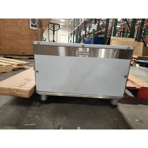 Scratch and Dent ServIt GST-4WE-NG Four Pan Open Well Natural Gas Steam Table with Undershelf - 14,000 BTU