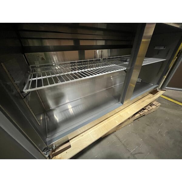 Scratch and Dent Avantco SS-WT-60R-HC 60" Two Door Worktop Refrigerator with 3 1/2" Backsplash