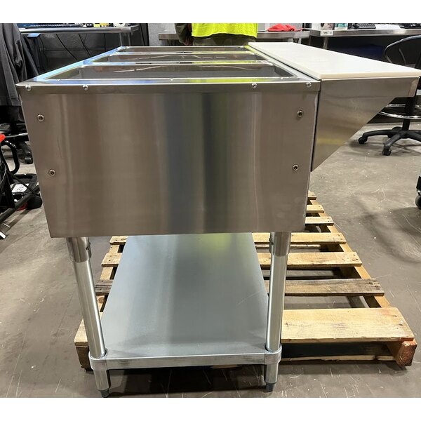 Scratch and Dent Advance Tabco HF-3E-120 Three Pan Electric Steam Table with Undershelf - Open Well, 120V