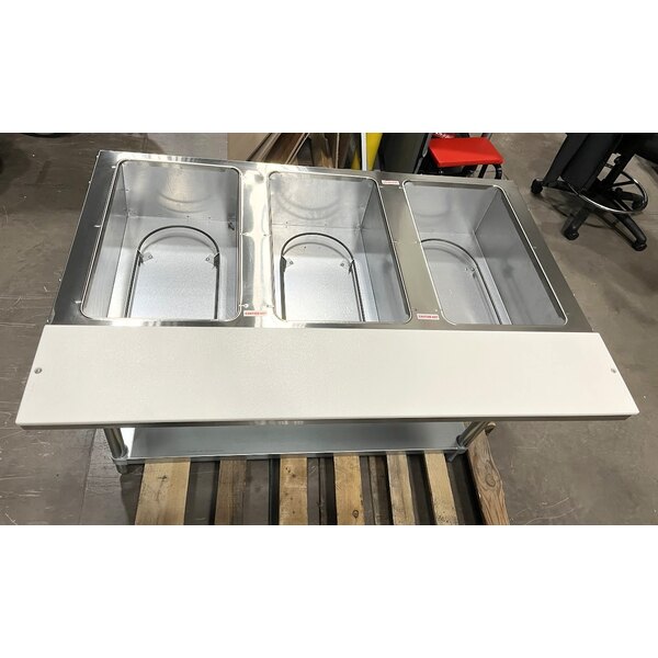 Scratch and Dent Advance Tabco HF-3E-120 Three Pan Electric Steam Table with Undershelf - Open Well, 120V
