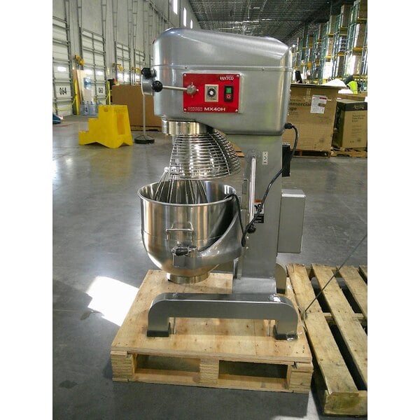Scratch and Dent Avantco MX40H 40 Qt. Planetary Floor Mixer with Guard & Standard Accessories - 240V, 2 hp
