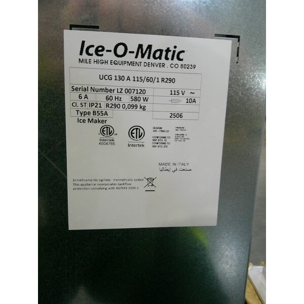 Scratch and Dent Ice-O-Matic UCG130A 18" Air Cooled Undercounter Gourmet Cube Ice Machine - 115V, 1 Phase, 121 lb.