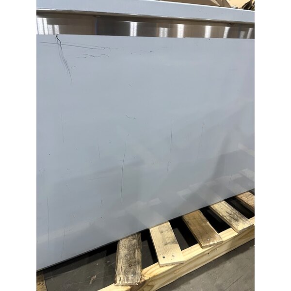 Scratch and Dent Regency 30" x 96" 16 Gauge Type 304 Stainless Steel Enclosed Base Table with Open Front and Adjustable Midshelf