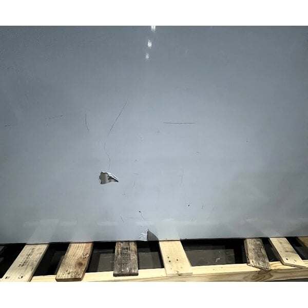 Scratch and Dent Regency 30" x 96" 16 Gauge Type 304 Stainless Steel Enclosed Base Table with Open Front and Adjustable Midshelf