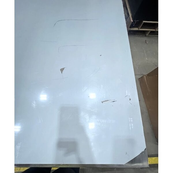 Scratch and Dent Regency 30" x 96" 16 Gauge Type 304 Stainless Steel Enclosed Base Table with Open Front and Adjustable Midshelf