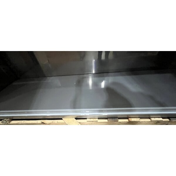 Scratch and Dent Regency 30" x 96" 16 Gauge Type 304 Stainless Steel Enclosed Base Table with Open Front and Adjustable Midshelf