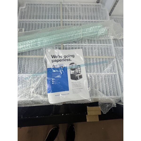 Scratch and Dent Avantco GDC-49-HC 53" Black Customizable Swing Glass Door Merchandiser Refrigerator with LED Lighting