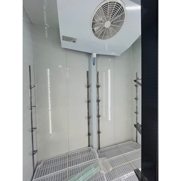 Scratch and Dent Avantco GDC-49-HC 53" Black Customizable Swing Glass Door Merchandiser Refrigerator with LED Lighting