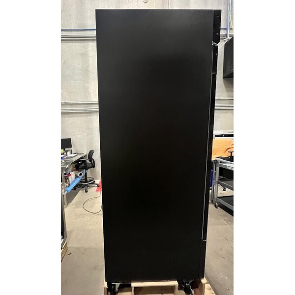 Scratch and Dent Avantco GDC-49-HC 53" Black Customizable Swing Glass Door Merchandiser Refrigerator with LED Lighting