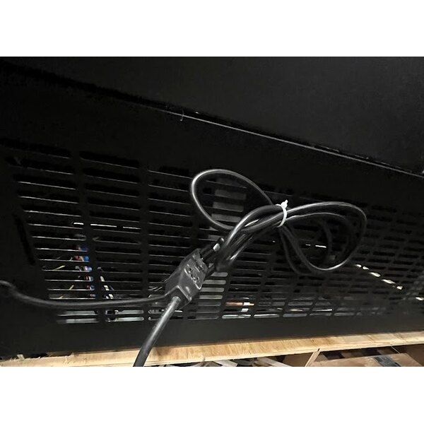 Scratch and Dent Avantco GDC-49-HC 53" Black Customizable Swing Glass Door Merchandiser Refrigerator with LED Lighting