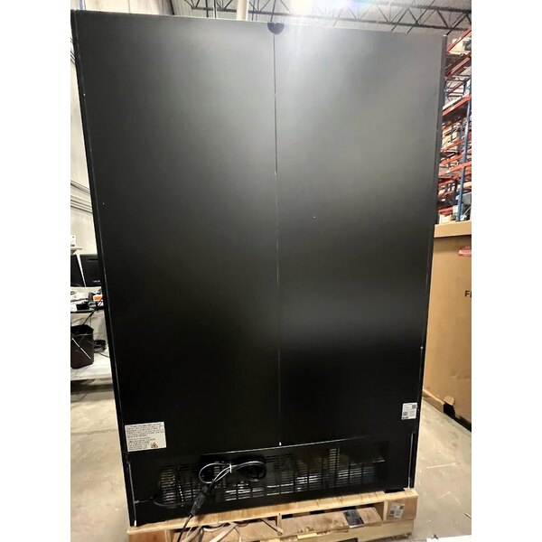 Scratch and Dent Avantco GDC-49-HC 53" Black Customizable Swing Glass Door Merchandiser Refrigerator with LED Lighting