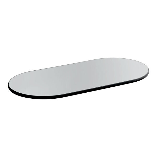 Scratch and Dent Geneva 262 Oval Rimless Mirror Food Display Tray - 24" x 48"