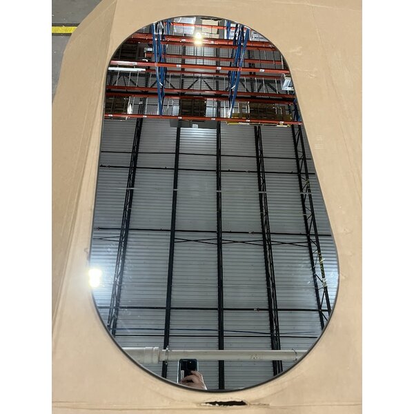 Scratch and Dent Geneva 262 Oval Rimless Mirror Food Display Tray - 24" x 48"